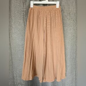 Callahan Revolve Cropped Wide Leg Ribbed Pull On Pants Size S Tan